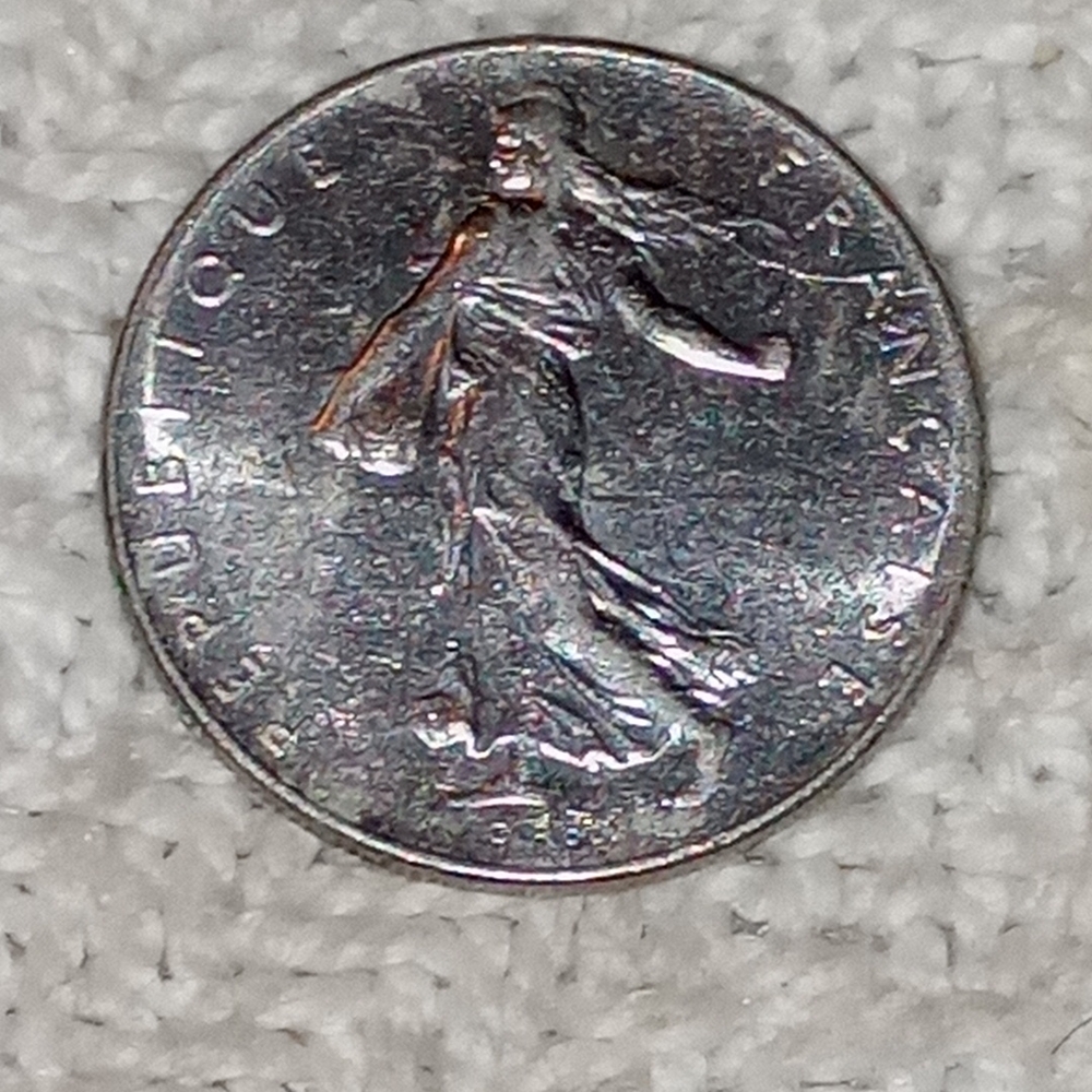 Antique Vintage 1974 France 1 Franc Coin
